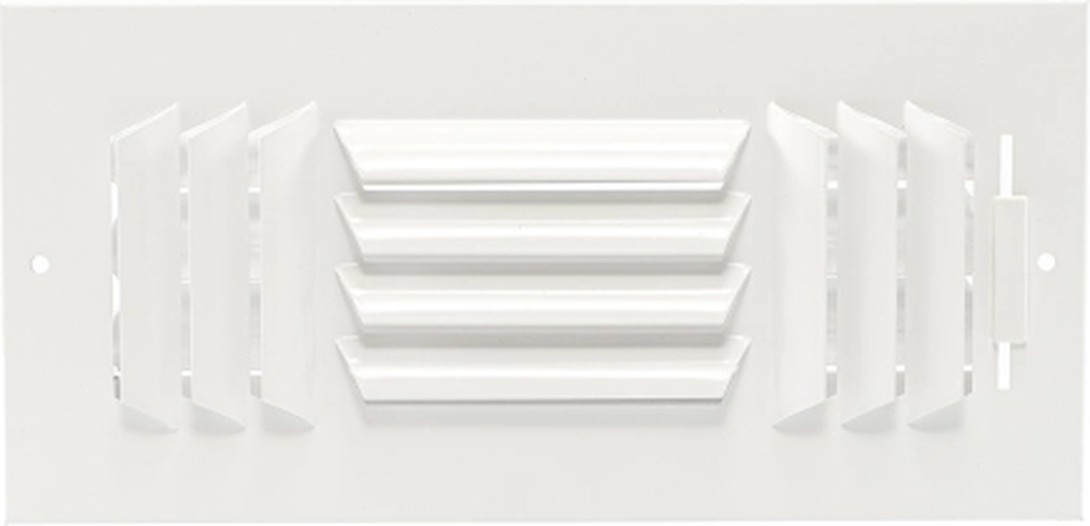 Steel 3-way Register, MS damper, 1/3in. Fin Spacing
