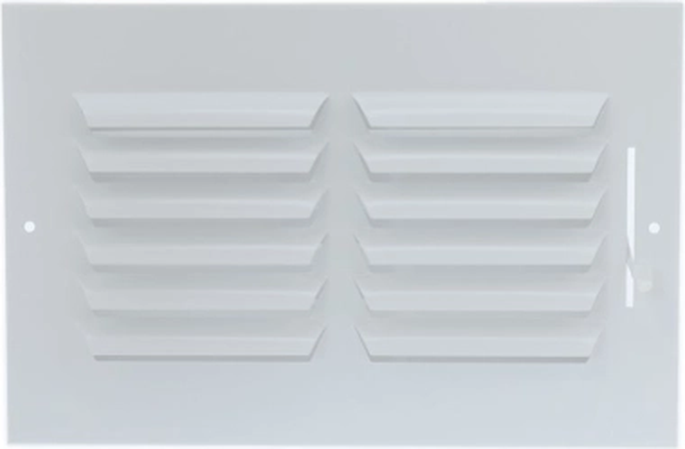 Steel 1-way Register, Plate Damper, 1/3in. Fin Spacing