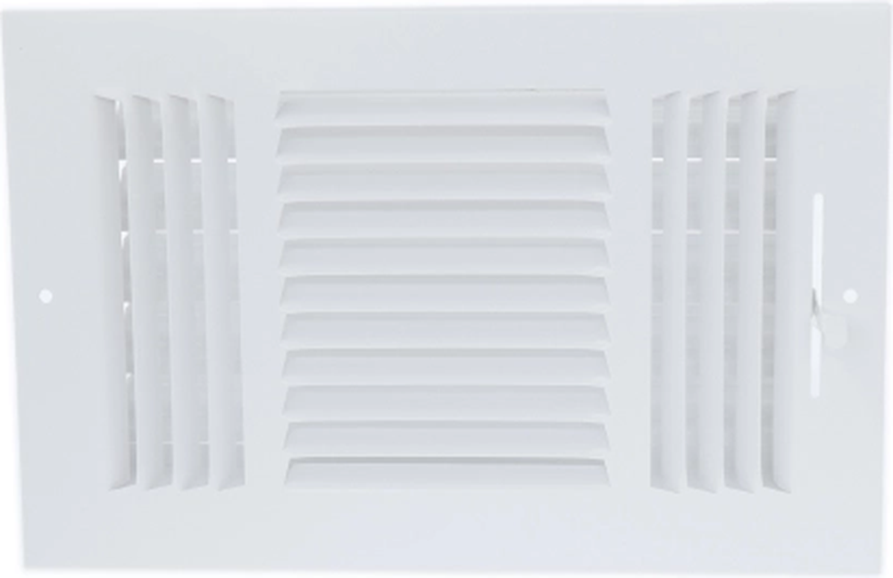 Steel/Aluminum 2-way Register, MS damper, 1/3in. Fi...