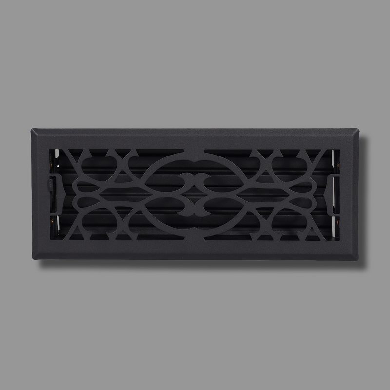 Victorian Scroll Register, Matte Black