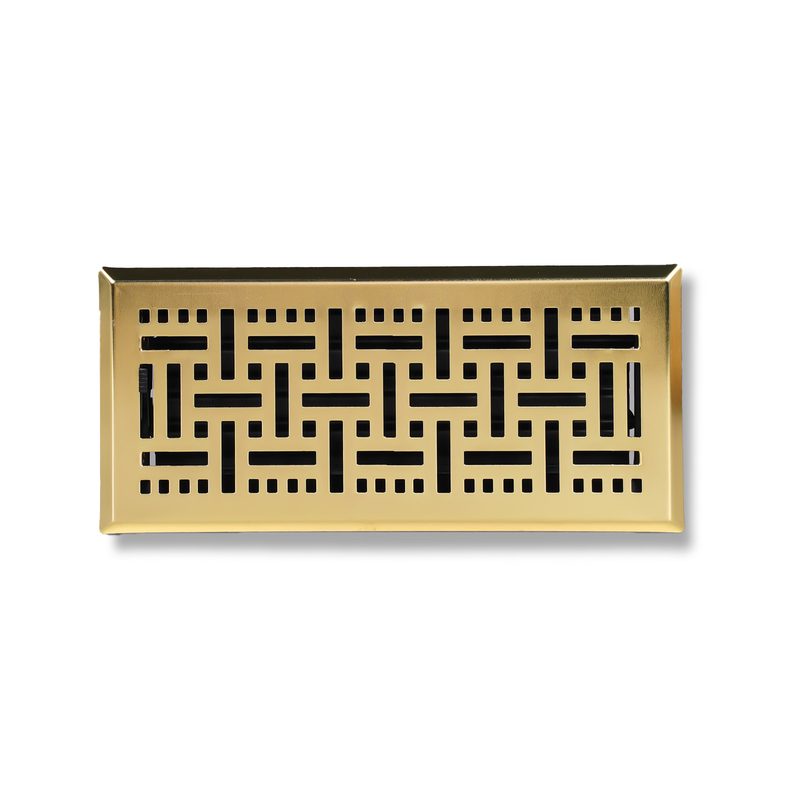 Woven Pattern Register, Antique Brass