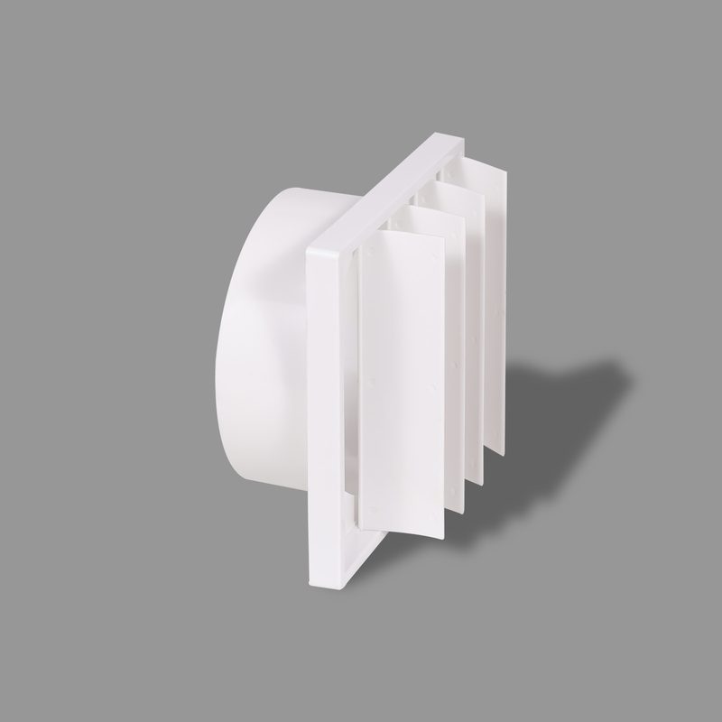 Plastic Square-to-Round Connector with Louver